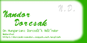 nandor dorcsak business card